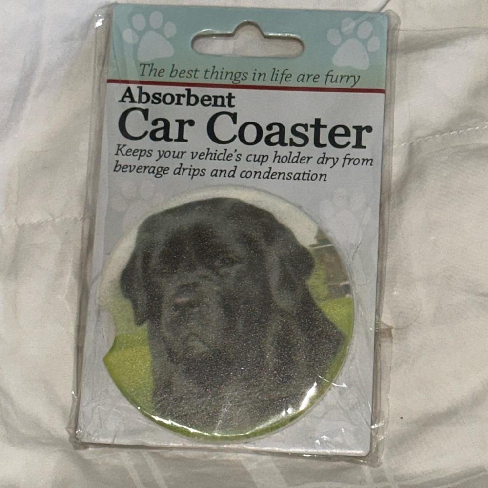 Newfoundland Dog Black Absorbant car coaster‎ NEW E & S Pets Brand